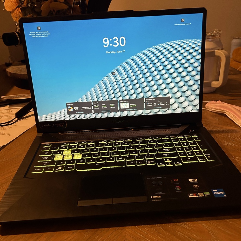 2023Asus Tuf gaming laptop F17 specs in pic